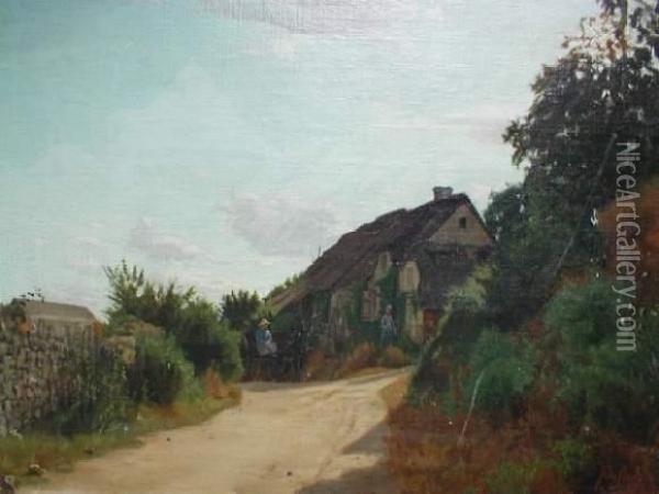 Sentier Menant A Une Ferme Oil Painting - Pierre De Salis-Soglio