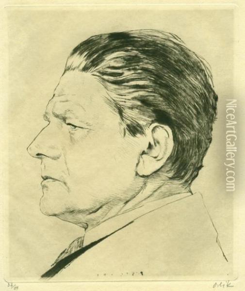 Der Schauspieler Friedrich Kaysler 1923 Oil Painting - Emil Orlik