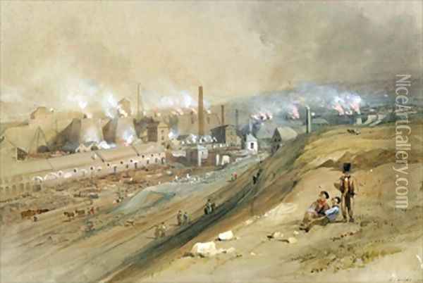 Dowlais Ironworks 2 Oil Painting - George Childs