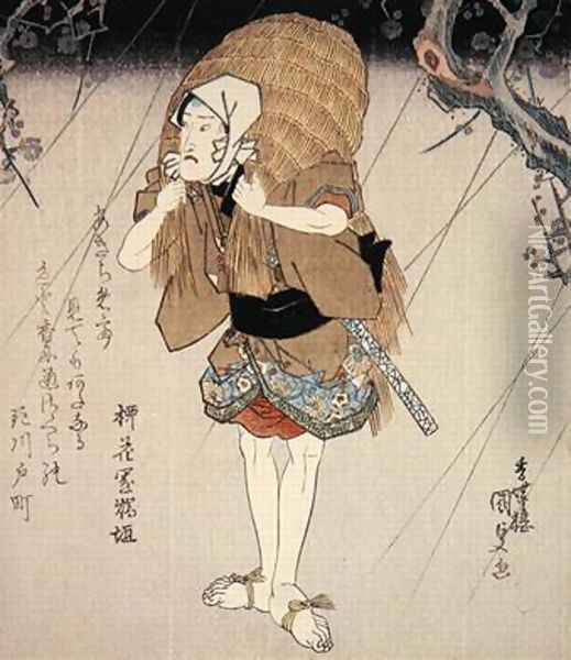 Onoe Kikugoro III in the role of a lover Oil Painting - Utagawa Kunisada