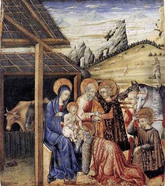 The Adoration of the Magi c. 1462 Oil Painting - Giovanni di Paolo