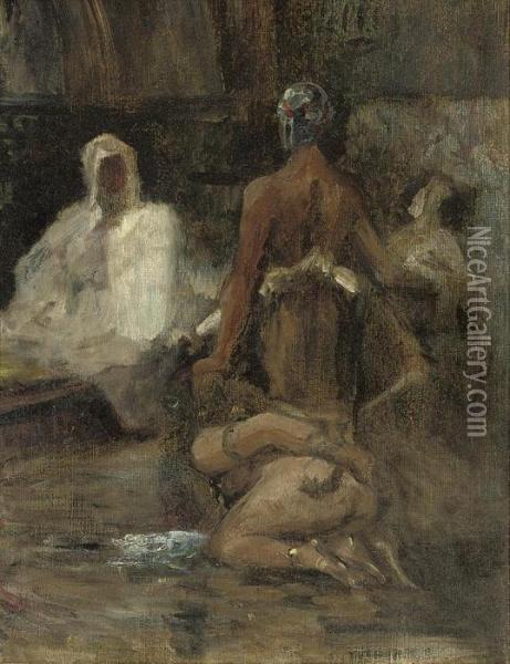 The Slave Market Oil Painting - Leopold Carl Muller