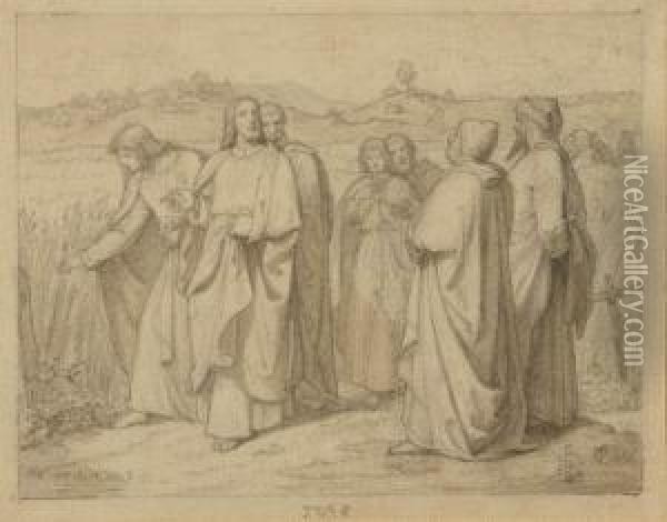 Jesus Und Die Pharisaer. Oil Painting - Carl Gottlieb Peschel