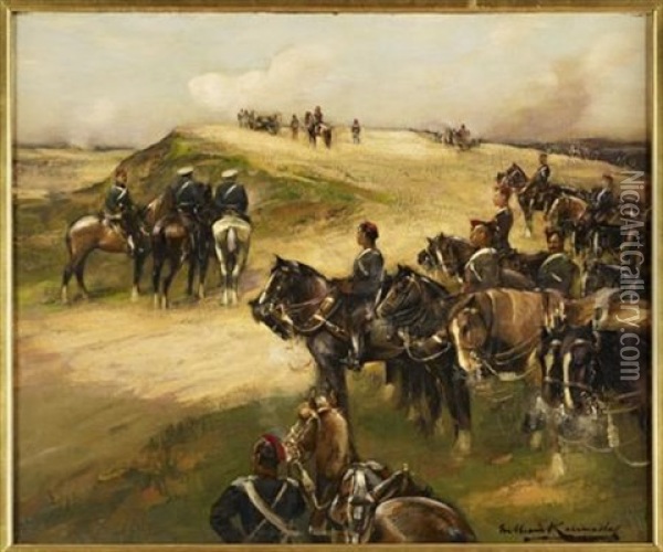 Cavalry Maneuvres Oil Painting - William Kennedy