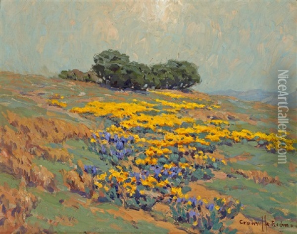 Poppies On A Hillside Oil Painting - Granville S. Redmond