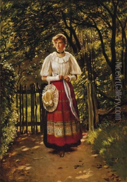 The Garden Path Oil Painting - Vilhelm Rosenstand