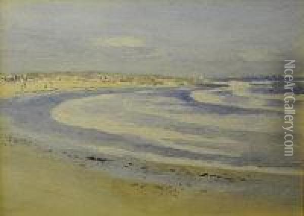 Surf And Sunlight, North Berwick Oil Painting - Patrick William Adam