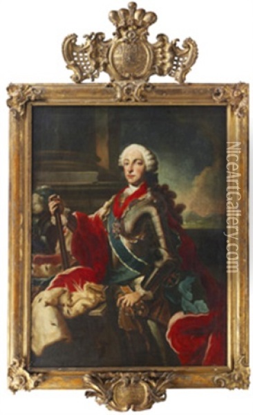 Portratt Forestallande Maximilian Iii Joseph Av Bayern Oil Painting - George de Marees