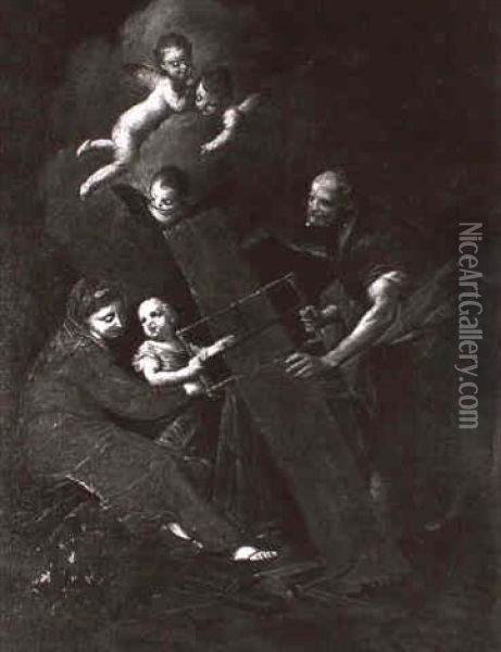 Die Heilige Familie In Der Zimmermannswerkstatt Oil Painting - Giuseppe Maria Crespi