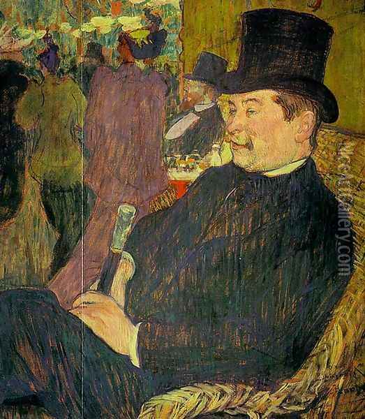 Portrait of Monsieur Delaporte at the Jardin de Paris 1893 Oil Painting - Henri De Toulouse-Lautrec