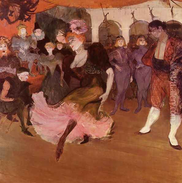 Marcelle Lender Doing The Bolero In Chilperic Oil Painting - Henri De Toulouse-Lautrec