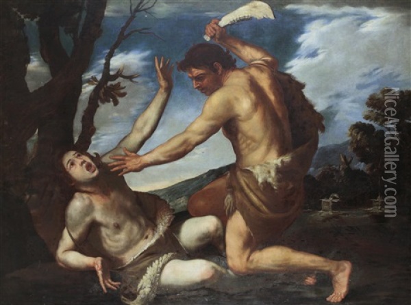 Die Ermordung Abels Durch Kain Oil Painting - Francesco de Rosa