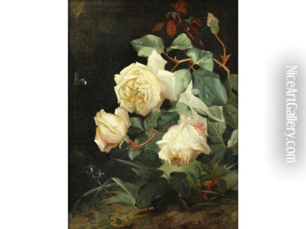 Roses Oil Painting - Alexandre Debrus