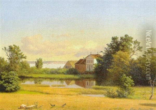 Dansk Landskab Oil Painting - Heinrich Buntzen