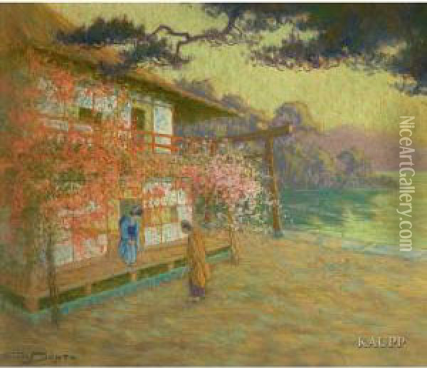 Japanische Szene Oil Painting - Georges Dantu