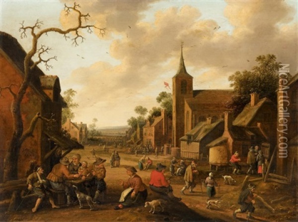 Dorfstrase Oil Painting - Joost Cornelisz. Droochsloot