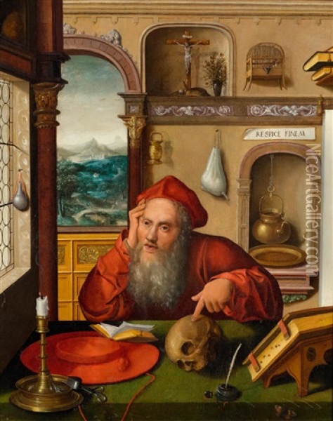 Heiliger Hieronymus Im Gehause Oil Painting - Joos Van Cleve