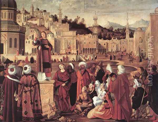 The Sermon of St Stephen 1514 Oil Painting - Vittore Carpaccio