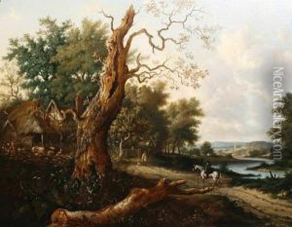 Wood Farm Near Godalming Oil Painting - Henry Mayle