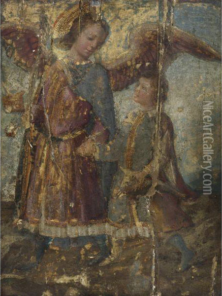 Tobias And The Angel Oil Painting - Bicci Di Neri