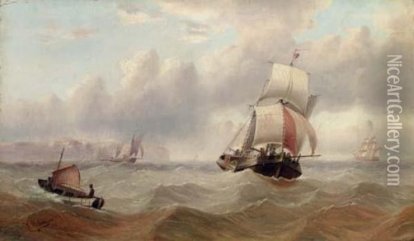Shipping In The Channel Oil Painting - Edward King Redmore