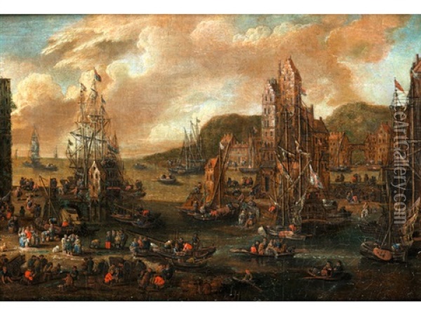 Bucht Eines Handelshafens Oil Painting - Pieter Casteels III