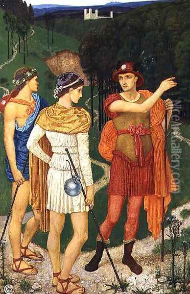 The Three Paths Oil Painting - Walter Crane