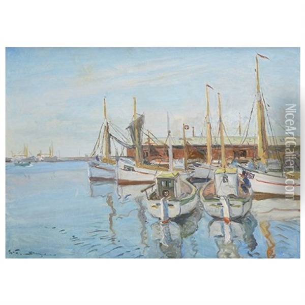 Skaden Harbor Oil Painting - Peder Severin Kroyer