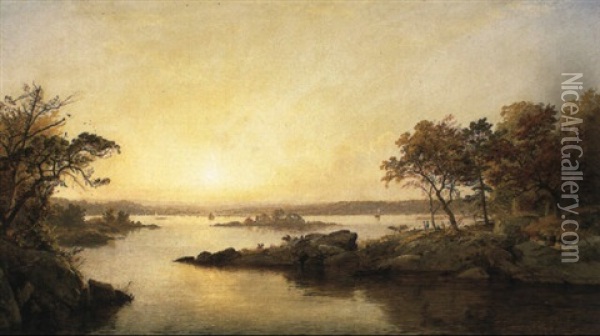 Afternoon On Greenwood Lake Oil Painting - Jasper Francis Cropsey