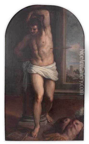 Saint Sebastien Oil Painting - Jacopo Palma il Giovane