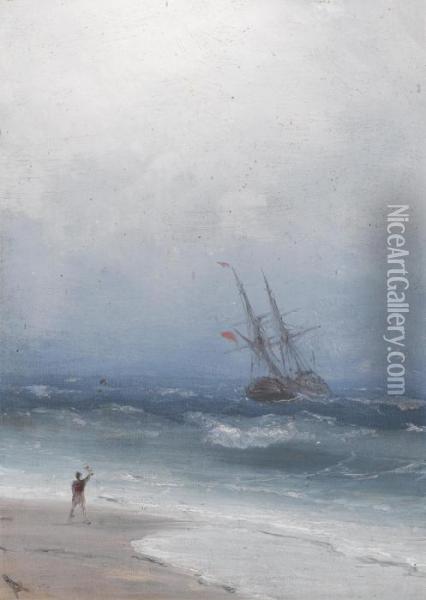 Stormy Coast Oil Painting - Ivan Konstantinovich Aivazovsky