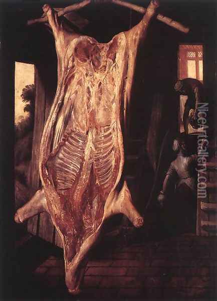 Slaughtered Pig 1563 Oil Painting - Joachim Beuckelaer