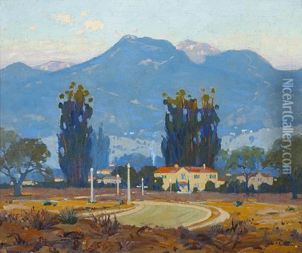 Early Morning, San Gabriel Mountains,pasadena Oil Painting - Ferdinand Kaufmann