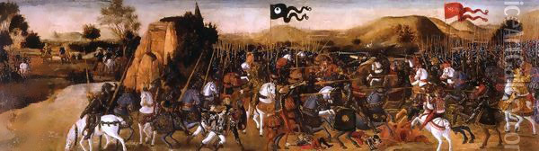The Battle of Pydna Oil Painting - Andrea Del Verrocchio