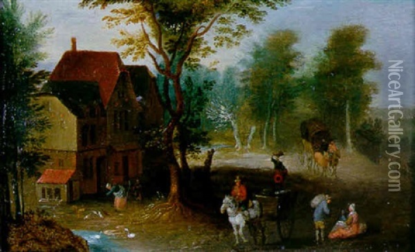 Le Retour Du Marche Oil Painting - Joseph van Bredael