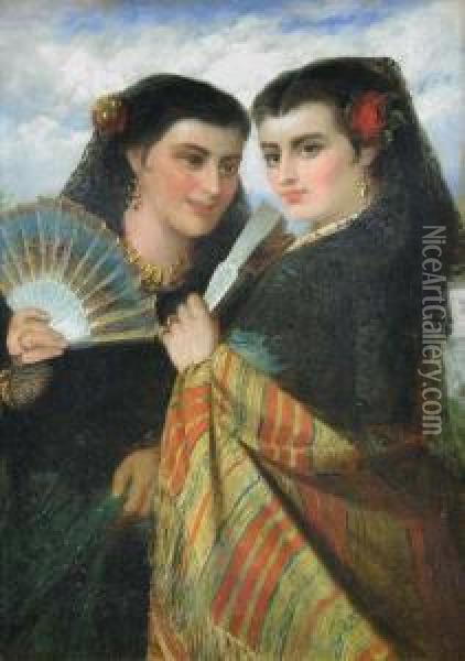 Spanish Beauties Oil Painting - John Phillip