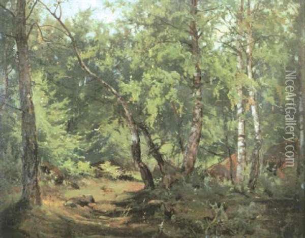 Skogsstig Oil Painting - Magnus Hjalmar Munsterhjelm