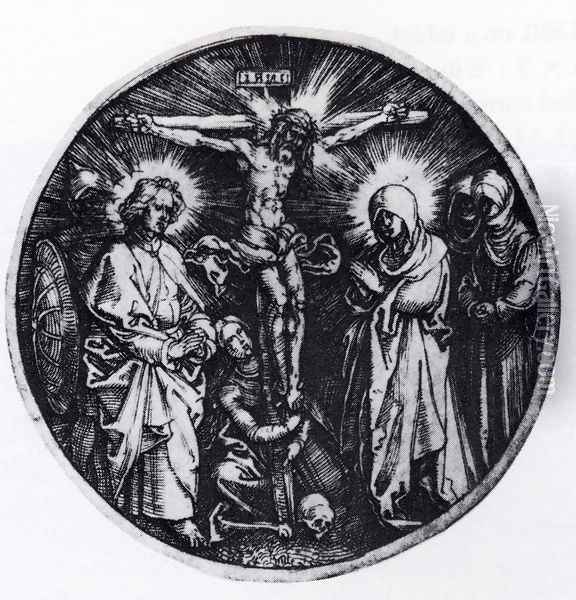 Crucifixion (Round) Oil Painting - Albrecht Durer