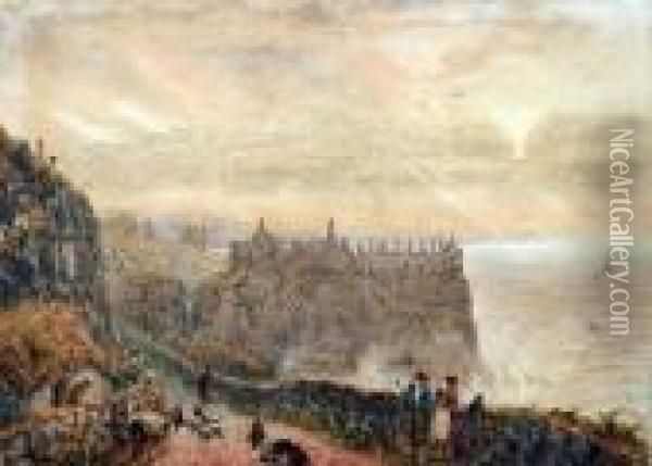 Dunluce Castle, Giants Causeway, Co. Antrim Oil Painting - Samuel Bough