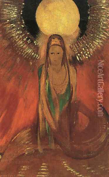 The Flame (Goddess of Fire) 1896 Oil Painting - Odilon Redon