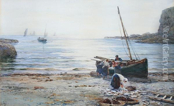 The Mornings Catch Oil Painting - James Clark Hook