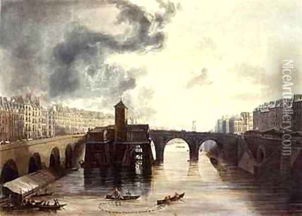 Pont Notre Dame from Views on the Seine Oil Painting - John Gendall