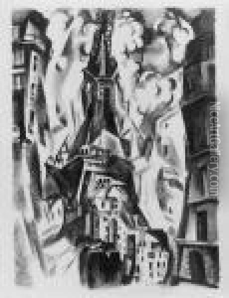 La Tour (loyer, Perussaux 3) Oil Painting - Robert Delaunay