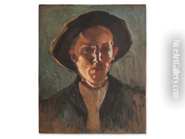Portrait Of A Peasant Oil Painting - Hermann Groeber