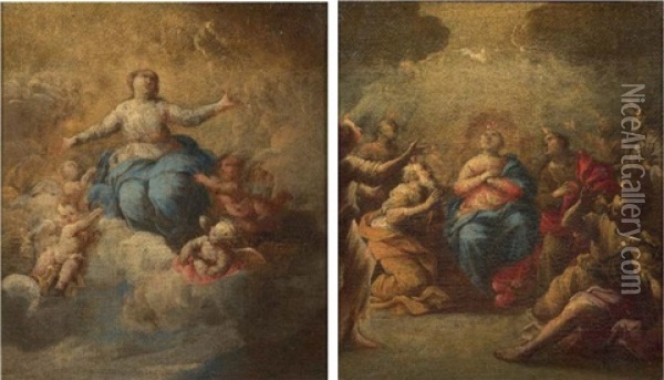 Immacolata (+ Madonna; 2 Works) Oil Painting - Stefano Magnasco
