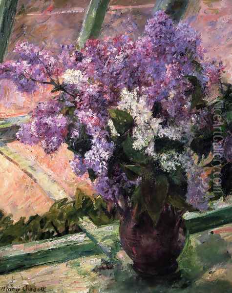 Lilacs In A Window2 Oil Painting - Mary Cassatt