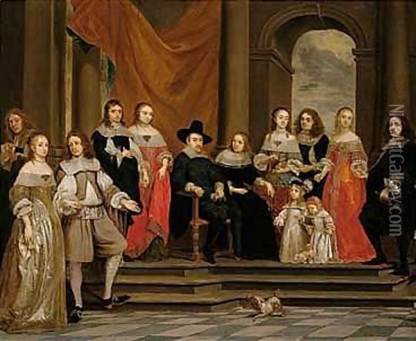 A Family Portrait Oil Painting - Gonzales Coques