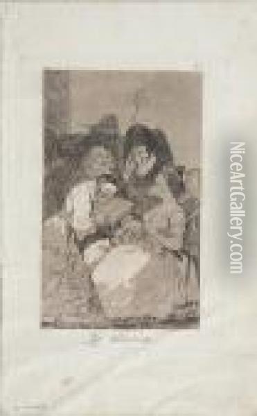 La Filiacion, From Los Caprichos, Pl.57 Oil Painting - Francisco De Goya y Lucientes