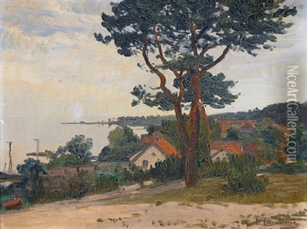View Of Nidden On The Curonian Spit Oil Painting - Wilhelm Eisenblaetter