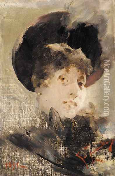 Portrait of a lady Oil Painting - Franciszek Zmurko
